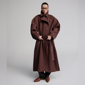 Azzedine Alaïa 1987 Rare Vintage Oversized Belted Wool Coat Brown/Purple